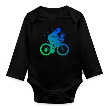 Vélo Cyclisme Vélo VTT Vélo de montagne - Body Bébé bio manches longues - noir - Devant
