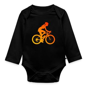 VTT Cyclisme Vélo Homme - Body Bébé bio manches longues - noir - Devant