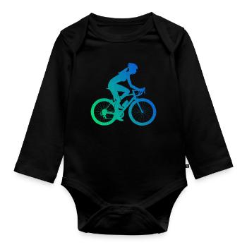 Cyclisme VTT Vélo Vélo Homme - Body Bébé bio manches longues - noir - Devant