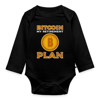 Le bitcoin - Body Bébé bio manches longues - noir - Devant