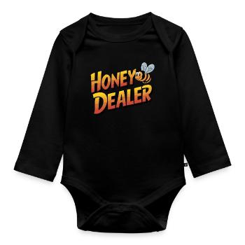 Drôle Marchand d’abeilles Humour Apiculteur Papa - Body Bébé bio manches longues - noir - Devant