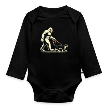 Bigfoot Katze - Baby Bio-Langarm-Body - Schwarz - Vorne
