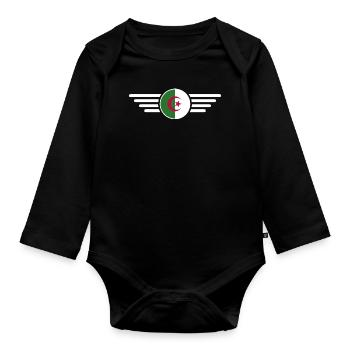 I Love Algeria, Elegance Style Design T-Shirt - Organic Longsleeve Baby Bodysuit - black - Front