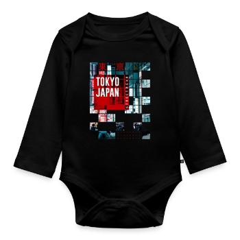 Tokyo Japan Asia Skyline City Metropolis Modern - Organic Longsleeve Baby Bodysuit - black - Front