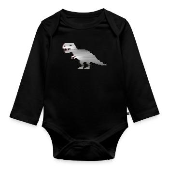 Dinosaurier Dinosaurier Dinosaurier T-Rex - Baby Bio-Langarm-Body - Schwarz - Vorne