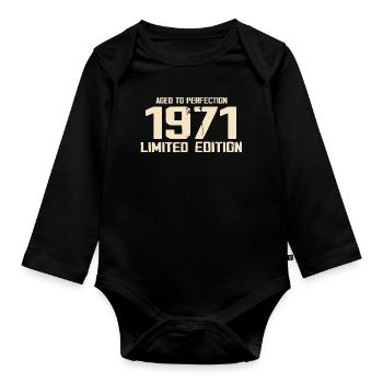 1971 Limited edition 1971 Birthday 1971 Retro - Organic Longsleeve Baby Bodysuit - black - Front