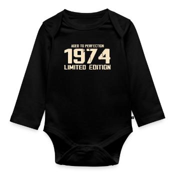 1974 Edition limitée 1974 Anniversaire 1974 Rétro - Body Bébé bio manches longues - noir - Devant