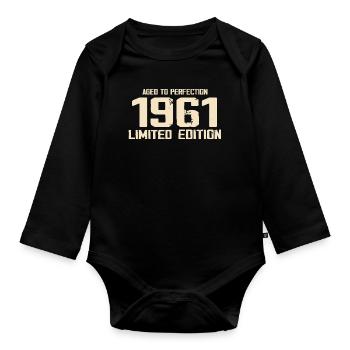 1961 Limited edition 1961 Birthday 1961 Retro - Organic Longsleeve Baby Bodysuit - black - Front