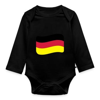Deutschland Flagge Deutsche Nation Deutscher - Baby Bio-Langarm-Body - Schwarz - Vorne