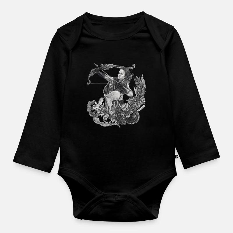 Schütze Sternzeichen - Baby Bio-Langarm-Body - Schwarz