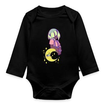 Lory Pp and the Moon - Body Bébé bio manches longues - noir - Devant