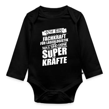 Fachkraft für Lagerlogistik - Baby Bio-Langarm-Body - Schwarz - Vorne