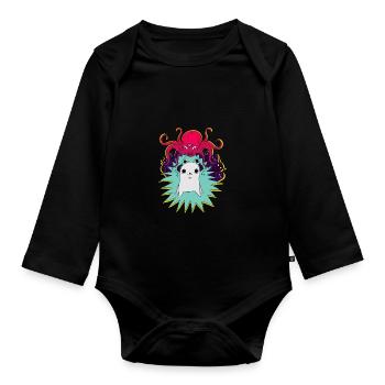 Leave Me Alone - Organic Longsleeve Baby Bodysuit - black - Front