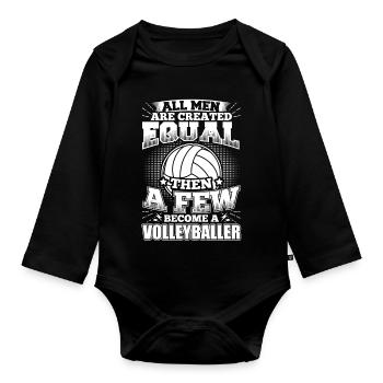 Joueur drôle Volley-ball shirt tous les hommes égaux - Body Bébé bio manches longues - noir - Devant