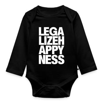 Légaliser Bonheur T-shirt - Body Bébé bio manches longues - noir - Devant