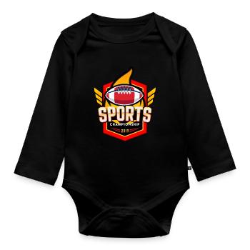 football sports championship - Organic Longsleeve Baby Bodysuit - black - Front