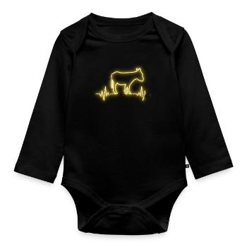 Superbe motif d’âne pour les amis des ânes Cadeau amusant - Body Bébé bio manches longues - noir - Devant