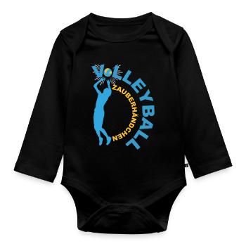 VolleyBall (ZauberHand-Edition) - Organic Longsleeve Baby Bodysuit - black - Front