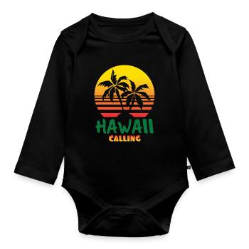 HAWAII - Baby Bio-Langarm-Body - Schwarz - Vorne