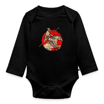 Native American Native American horse - Organic Longsleeve Baby Bodysuit - black - Front