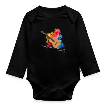 gitarre akustik gitarre mit farben Geschenk - Baby Bio-Langarm-Body - Schwarz - Vorne