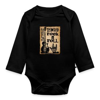 retro 1969 - Baby Bio-Langarm-Body - Schwarz - Vorne