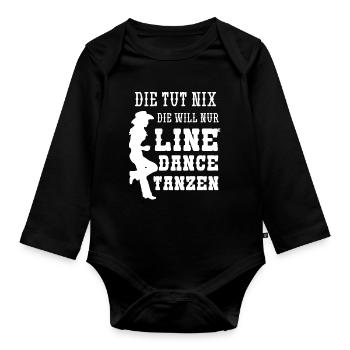 Die Tut Nix Die Will Nur Line Dance Tanzen - Baby Bio-Langarm-Body - Schwarz - Vorne