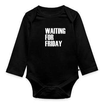 EN ATTENTE DU VENDREDI - Body Bébé bio manches longues - noir - Devant