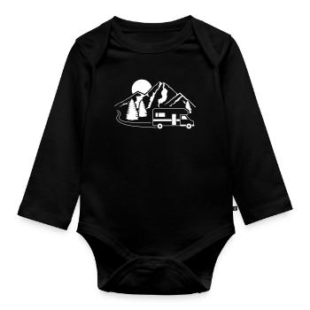 Camper - Organic Longsleeve Baby Bodysuit - black - Front