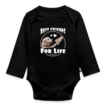 Golden Retriever Best Friends Cadeaux drôles - Body Bébé bio manches longues - noir - Devant