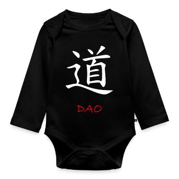 Taoismus Daoismus Dao Tao Qigong Zen Yoga Chakra - Baby Bio-Langarm-Body - Schwarz - Vorne