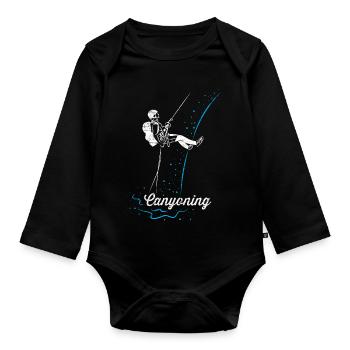 Canyoning - Organic Longsleeve Baby Bodysuit - black - Front