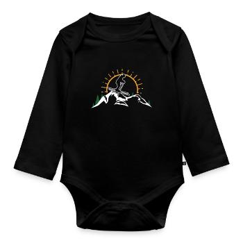 ski snowboard mountain sunset skiing skier skier - Baby Bio-Langarm-Body - Schwarz - Vorne