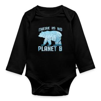 No Planet B - Baby Bio-Langarm-Body - Schwarz - Vorne