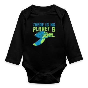 No Planet B - Baby Bio-Langarm-Body - Schwarz - Vorne