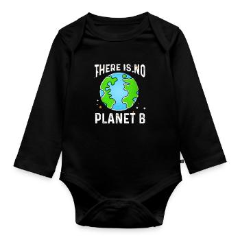 No Planet B - Baby Bio-Langarm-Body - Schwarz - Vorne