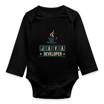 Café Java Developer Coffee - Body Bébé bio manches longues - noir - Devant