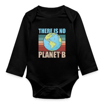 There is no Planet B - Body Bébé bio manches longues - noir - Devant
