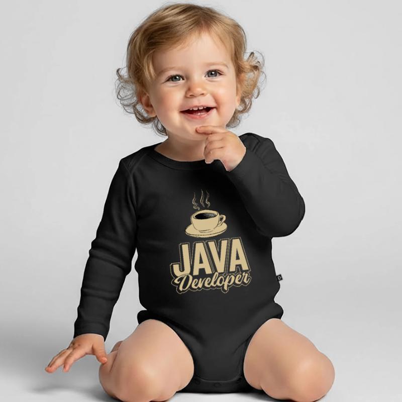 Java Developer Coffee Kaffee Baby Bio-Langarm-Body
