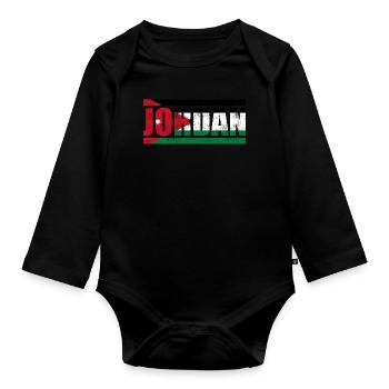 Jordanien - Baby Bio-Langarm-Body - Schwarz - Vorne