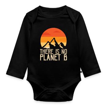 THERE IS NO PLANET B - Baby Bio-Langarm-Body - Schwarz - Vorne