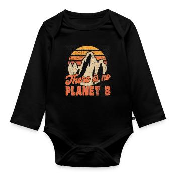 THERE IS NO PLANET B - Baby Bio-Langarm-Body - Schwarz - Vorne