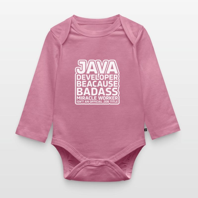 Java Developer Badass Organic Longsleeve Baby Bodysuit