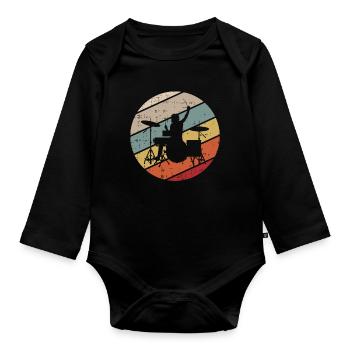 Drums Retro - Organic Longsleeve Baby Bodysuit - black - Front