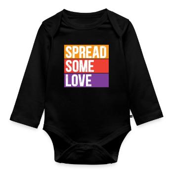 Spread some Love - Baby Bio-Langarm-Body - Schwarz - Vorne