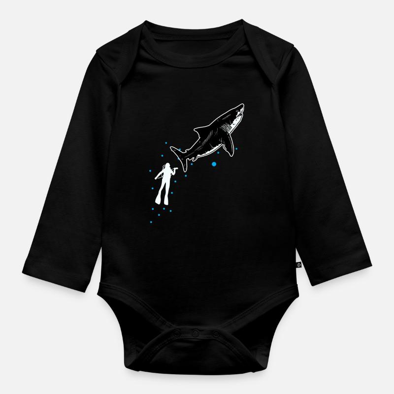 Plongée avec le requin-baleine - Body Bébé bio manches longues - noir