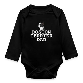 Boston Terrier Dad - Baby Bio-Langarm-Body - Schwarz - Vorne