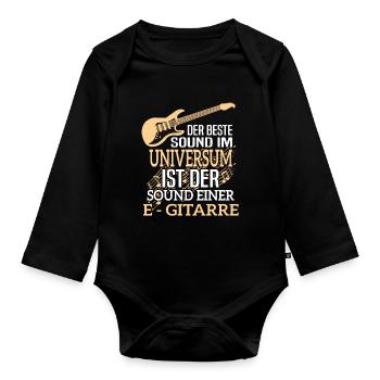 E-Gitarre Gitarristen Spruch für Bassisten - Baby Bio-Langarm-Body - Schwarz - Vorne