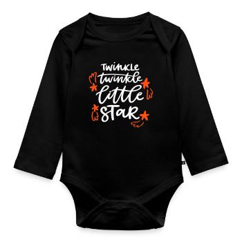 Twinkle little Star Funkel kleiner Stern Baby Kind - Baby Bio-Langarm-Body - Schwarz - Vorne