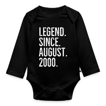 Légende depuis août 2000 - Body Bébé bio manches longues - noir - Devant